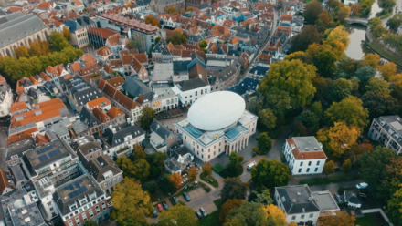 Paleis aan de Blijmarkt vanuit de lucht