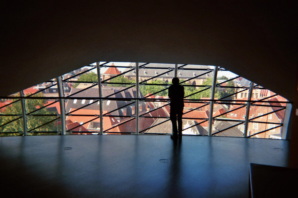 Fundatie Friday, 26 July: a visitor looking out