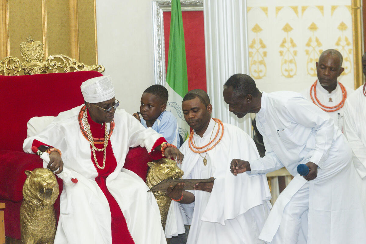 das zehnj&auml;hrige Jubil&auml;um der Kr&ouml;nung von Omo N'Oba N'Edo