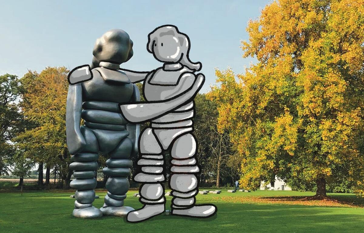 het kunstwerk genaamd mikkel in de beeldentuin van museum de fundatie heino