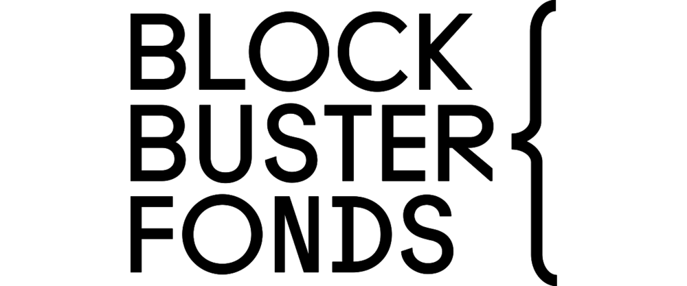 Het zwarte logo van Block Buster Fonds